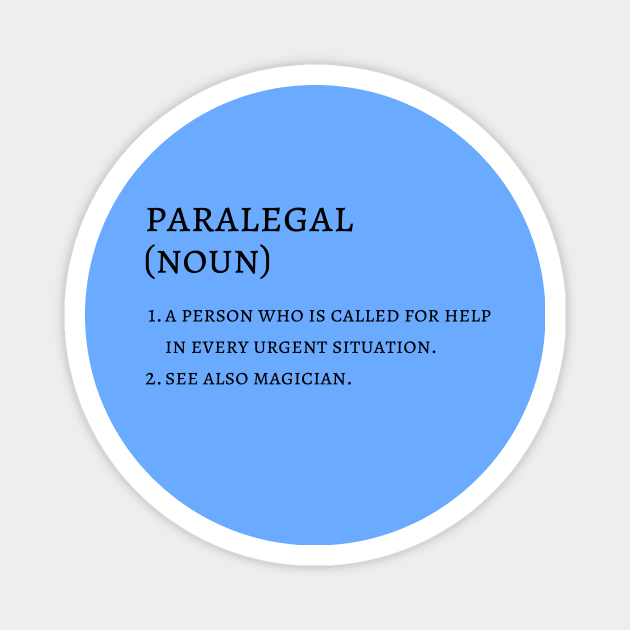 Paralegal Noun Definition Magician Funny Gift Magnet by CONCEPTDVS